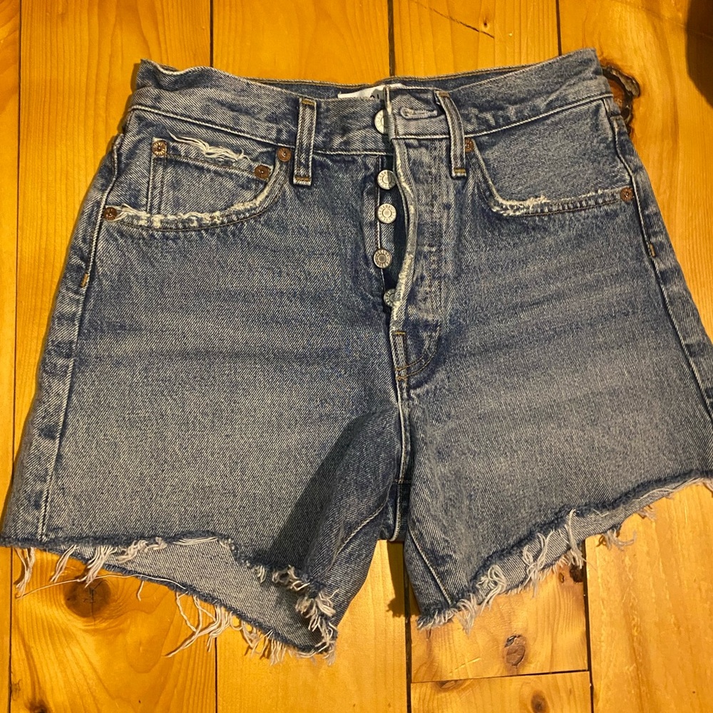 Agolde Parker Long Denim Shorts Size 23